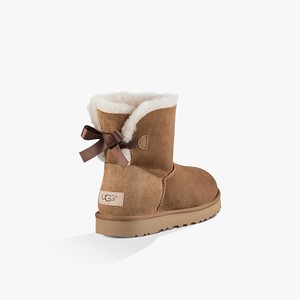 Ugg Mini Bailey Bow II Women Classic Boots Brown (2493JQYBU)